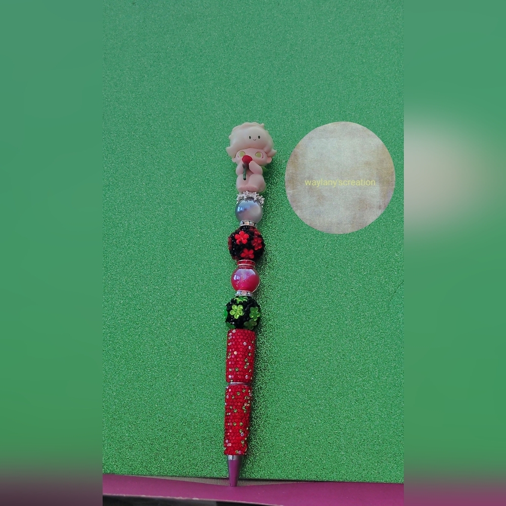 Colorful Beaded Keychain with Cute Topper